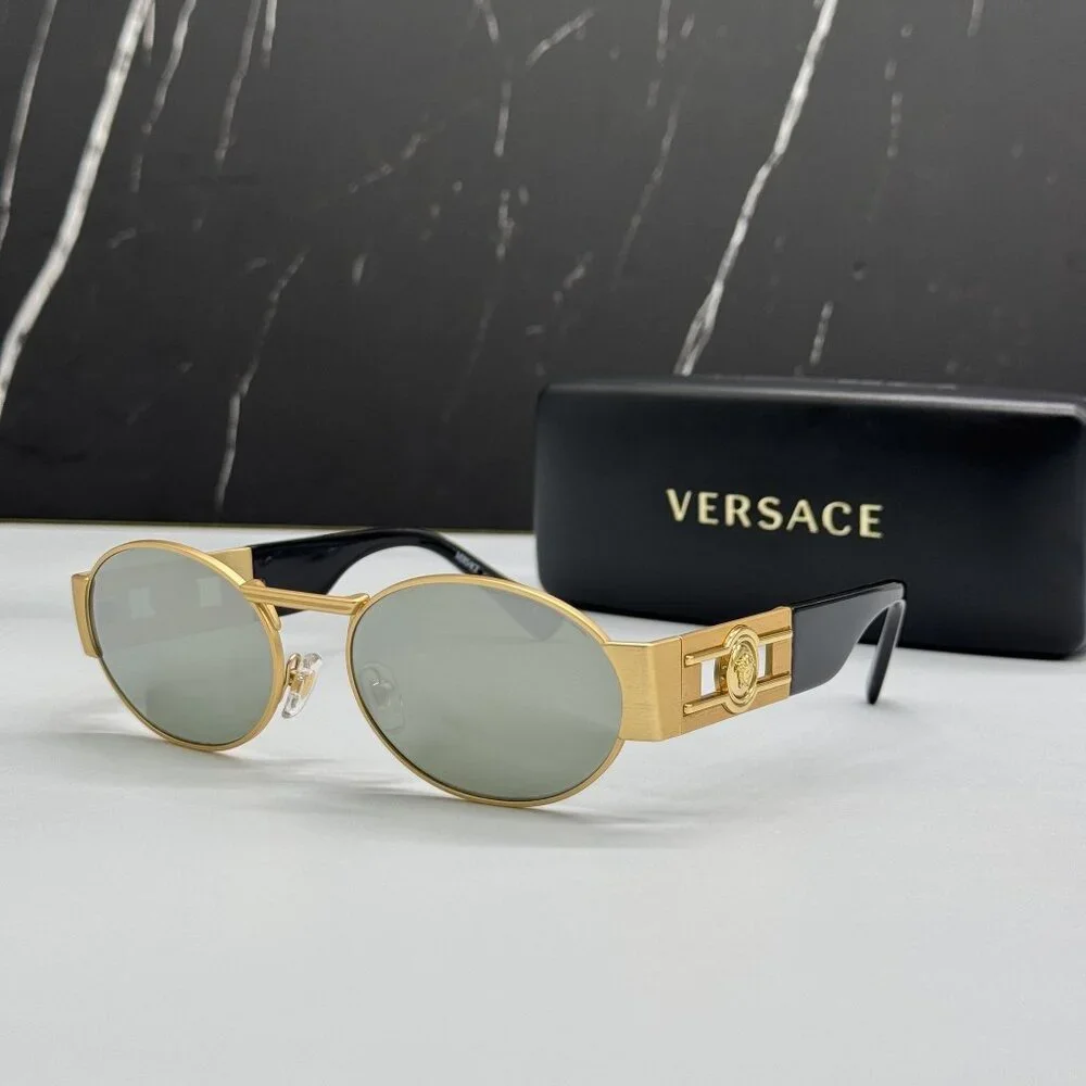 NEW VERSACE VE2264 1002/30 SUNGLASSES MOD 2264 GOLD UNISEX VERSACE VE2264 100230